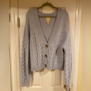 Baby blue cropped cardigan